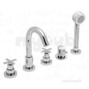 Vado Brassware -  5 Hole Bath Shower Mixer Deck Mounted Ton-135-3/4-c/p