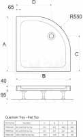 Twyford Twylite Shower Trays -  Tray 900x900 Quadrant Flat Top Tr6531wh