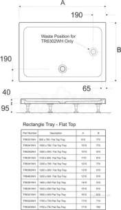 Twyford Twylite Shower Trays -  Tray 1200x800 Rectangle Flat Top Tr6362wh