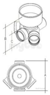 Marley Underground -  110mm Double Branch Chamber Base Uac44