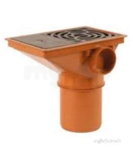 Polypipe Underground Drainage -  Rect Hopper 140mm Spig C/w Grid Ug428