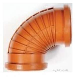Polypipe Underground Drainage -  160mm X 15d P/rib Double Socket Bend Ur609