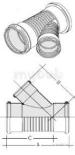 Marley Underground -  160mm X 110mm 45deg Branch Umy10c