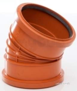 Polypipe Underground Drainage -  160mm X 30d P/rib Double Socket Bend Ur667