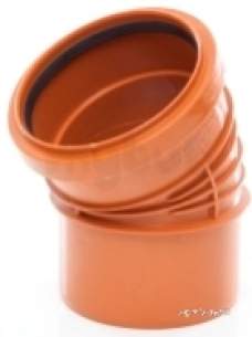 Polypipe Underground Drainage -  160mm X 30d P/rib Single Socket Bend Ur668