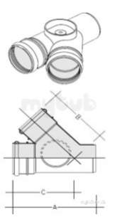 Marley Underground -  110mm X 45deg Socket/spigot Branch Uy46