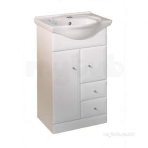 Roper Rhodes Furniture -  Valencia 500mm Base Unit 2dr 2drw White