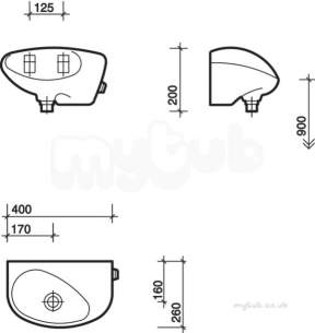 Twyfords Commercial Sanitaryware -  Spa Drinking Fountain Assembly With Fittings And Waste Vc4501wh