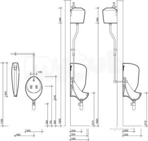 Twyfords Commercial Sanitaryware -  Clifton Urinal 430x300x 375 Vc7002wh