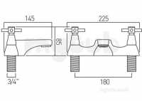 Vado Brassware -  Vado 2 Hole Bath Filler Deck Mounted Vec-137/cd-c/p