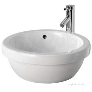 Twyford Visit Sanitaryware -  Visit 460x460 Lay On Basin Round No Tap Gt4740wh