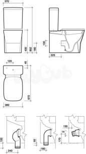 Twyford Moda Sanitaryware -  Vello Close Coupled Toilet Pan Btw Vo1468wh