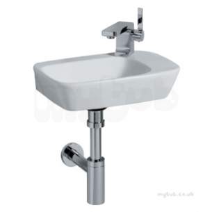 Twyford Moda Sanitaryware -  Vello 400x295 Handrinse Basin Right Hand 1 Tap Vo4811wh