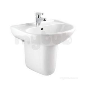 Bristan Brassware -  Quest 45cm 1 Taphole Cloakroom Basin White Sw Qst Cloak Basin 1h W