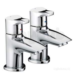 Bristan Brassware -  Capri Basin Pillar Taps Eco4 Cap 1/2 E4 C - Chrome