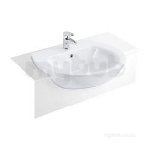 Bristan Brassware -  Quest 54cm 1 Tap Hole Semi Recessed Basin White Sw Qst Semi Basin 1h W