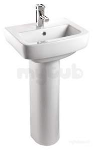 Bristan Brassware -  Qube 50cm 1 Hole Cloak Basin White Qu Cloak Basin 1h W