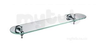 Bristan Accessories -  1901 Glass Shelf Brass Chrome Plated N2 Shelf C