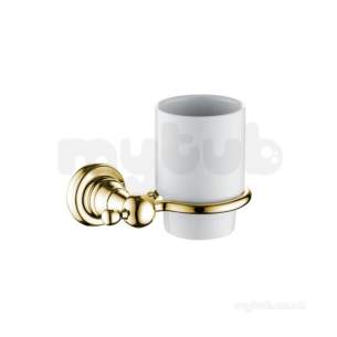 Bristan Accessories -  1901 Tumbler And Holder Brass Gold Plated N2 Hold G