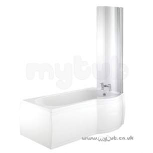 Bristan Showering -  Blade Curved Bath Screen Silver Bl Bs1c S