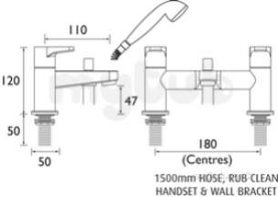 Bristan Brassware -  Quest Bath Shower Mixer Eco8 Qst Bsm E8 C - Chrome