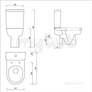 Bristan Brassware -  Qube 6/4 Litre Dual Flush Close Coupled Cistern White Cl/qu Cc Cistern W