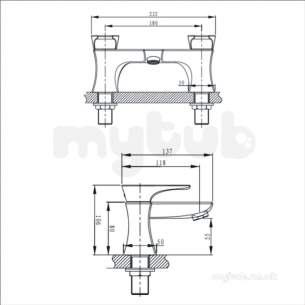 Bristan Brassware -  Bristan Hourglass Bath Filler Cp