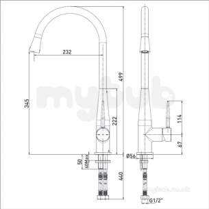 Bristan Brassware -  Champagne Easy Fit Kitchen Sink Mixer