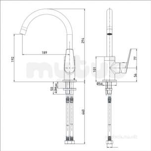Bristan Brassware -  Raspberry Easy Fit Kitchen Sink Mixer