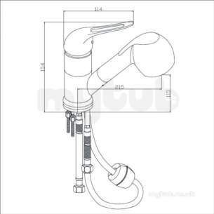 Bristan Brassware -  Pear Sink Mixer With Pull Out Spray