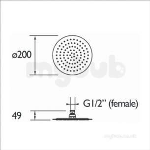 Bristan and Evo Showers Kits -  Bristan Slimline 200mm Round Fh Slrd01 C