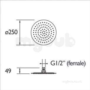 Bristan and Evo Showers Kits -  Bristan Slimline 250mm Round Fh Slrd02 C