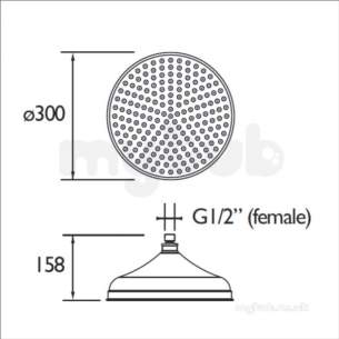 Bristan and Evo Showers Kits -  Bristan 300mm Traditional Fh Tdrd03 C
