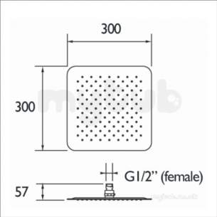 Bristan and Evo Showers Kits -  Bristan Slimline 300mm Square Fh Slsq03 C