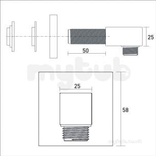 Bristan and Evo Showers Kits -  Bristan Square Wall Outlet Arm Wosq01 C