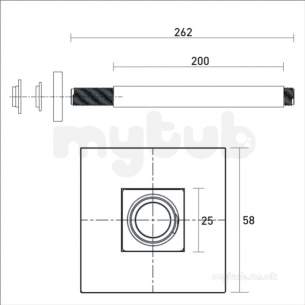 Bristan and Evo Showers Kits -  Bristan Square Ceiling Fed Arm 200mm