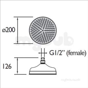Bristan and Evo Showers Kits -  Bristan 200mm Traditional Fh Tdrd02 C