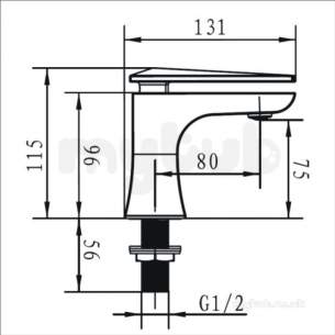 Bristan Brassware -  Ebony Basin Taps Eby 1/2 C - Chrome