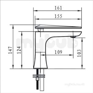 Bristan Brassware -  Ebony Basin Mixer Eby Bas C - Chrome