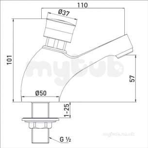 Bristan Brassware -  Z2 1/2 C Chr Single Timed Flow Control