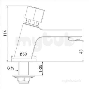 Bristan Brassware -  Z2 Sqr 1/2 Chr Single Pillar Basin Tap