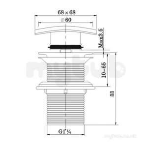 Bristan Brassware -  Bristan Sq Clicker Basin Waste Unslotted G