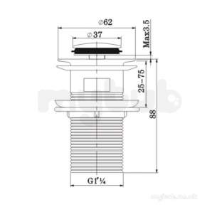Bristan Brassware -  Bristan Rd Push Basin Waste Slotted C W Basin10 C