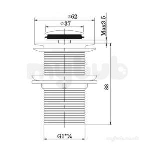 Bristan Brassware -  Bristan Rd Push Clicker Basin Waste Unslot C