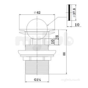 Bristan Brassware -  Bristan Rd Fliptop Basin Waste Slotted C