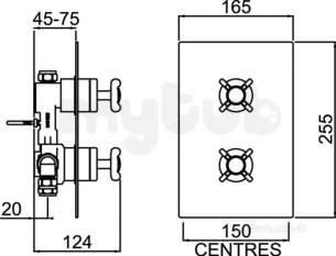 Bristan Showering -  1901 Recessed Thermostatic Dual Control Chrome Shower Valve Chrome N2 Shcvo C