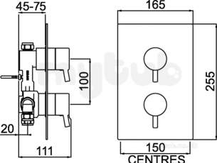 Bristan and Evo Showers Kits -  Prism Recessed Thermostatic Dual Control Shower Valve Chrome Pm2 Shcvo C