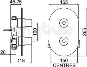 Bristan Showering -  Artisan Recessed Thermostatic Dual Control Shower Valve Chrome Ar3 Shcvo C