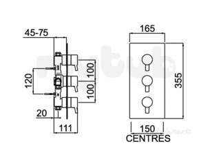 Bristan and Evo Showers Kits -  Prism Shower Valve With Two Integral Stopcocks Chrome Pm2 Shc3stp C