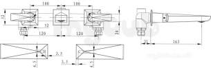 Bristan Brassware -  Ebony 3 Hole Wall Mounted Basin Mixer Eby 3hwmbas C - Chrome
